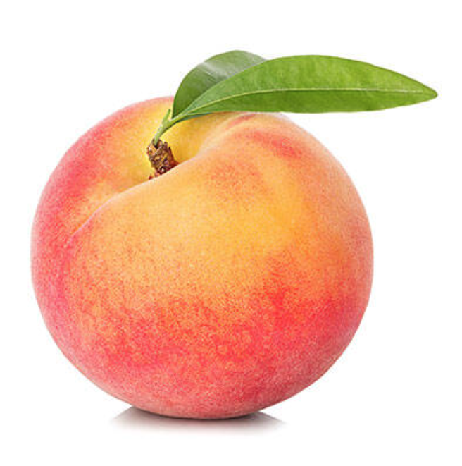 Gazpacho Almeriense con tortilla francesa y melocotón tamaño puño.